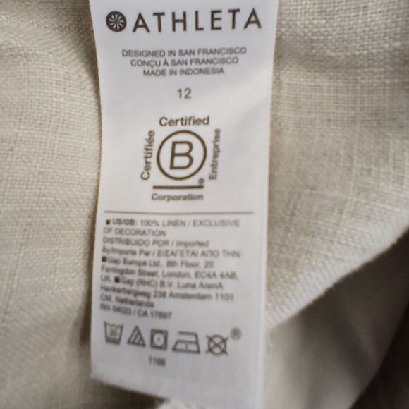 Athleta SZ 12 Voyager Linen Pant Color: Undyed - Picture 5 of 6